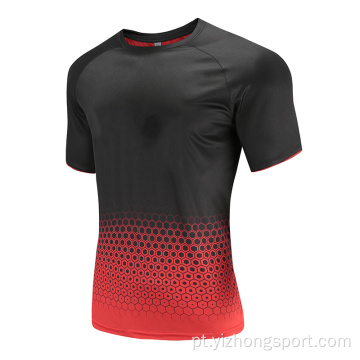 T-shirt de futebol masculino dry fit vermelho